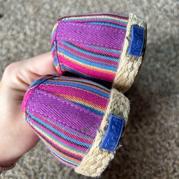 Keds Multi Colored Rainbow Hemp Heel Espadrille Slide On Shoes - Picture 7 of 10
